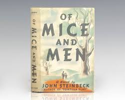 An illustration of an open book. Of Mice And Men John Steinbeck Early Printing Rare