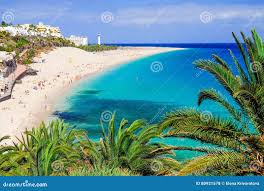 Пляж Playa De Morro Jable Fuerteventura Испания Стоковое Фото - изображение  насчитывающей перемещение, глубоко: 80921578