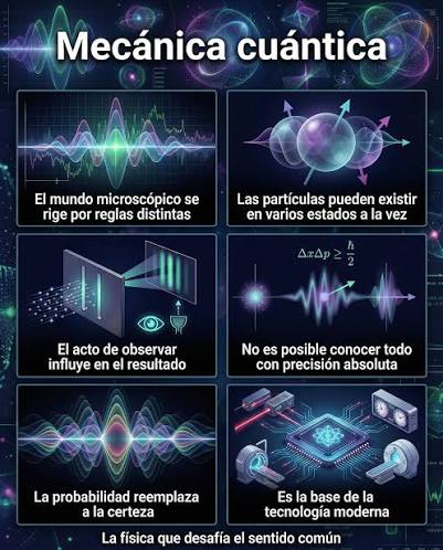 La mecánica cuántica gobierna el mundo de lo infinitamente pequeño. En él,  la realidad no es fija, sino probabilística. Las partículas no siguen  trayectorias definidas y la observación cambia el resultado del