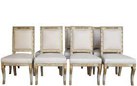 The seat height is 17.5 high and comes in a set of two. Late 19th Century French Empire Dining Chairs Nicholas Haslam