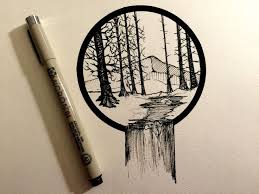 #illustration #artists on tumblr #traditonal art #ink drawing #black and white #monochrome #sketchbook #radiohead #song lyrics #alt rock #landscape #nature #sea #weird fishes. Daily Drawings By Derek Myers February 16 2016 Day 658 Instagram Tumblr Pen Art Daily Drawing Drawings