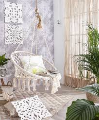 Der Cremefarbene Hangesessel Aus Baumwolle Ist Der Perfekte Spot Zum Chillen Und Zimmer Fur Teenie Madchen Lichterketten Im Schlafzimmer Hangestuhl Wohnzimmer