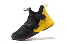 Black And Yellow Basketball Shoes Nike Lebron Soldier 12 Black Yellow Mens Basketball Shoes