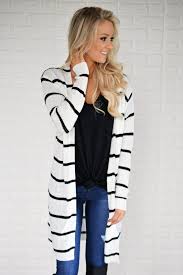 Black And White Striped Cardigan Long Black And White Striped Cardigan Stripe Cardigan Outfit Striped Cardigan Black And White Cardigans