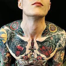 Tattoodo Traditional Chest Tattoo Shoulder Tattoo Chest Piece Tattoos
