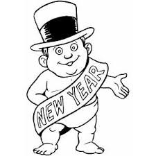 This below coloring picture height & width is around 600 pixel x 659 pixel with approximate file size for around 50.65 kilobytes. New Year Baby In Hat Coloring Page