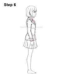 First, as usual, draw a circle. How To Draw A Manga Girl In School Uniform Side View Step By Step Pictures How 2 Draw Manga