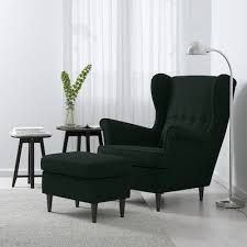 Strandmon Wing Chair Tallmyra Dark Green Ikea Ireland In 2020 Turquoise Living Room Decor Wing Chair Green Chair