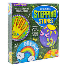 • the youngest player starts the game by rolling the number die. Made By Me Mix And Mold Stepping Stones Craft Project Ideas