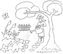 Temukan sketsa gambar untuk diwarnai anak tk dan sd; Gambar Taman Bunga Kartun Hitam Putih
