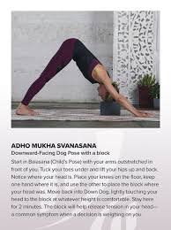 Adho Mukha Svanasana Downward Facing Dog Pose With A Block Start In Balasana Child S Pose With Your Arms Ou Dog Poses Downward Facing Dog Kid Poses