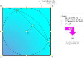 Geometry Problem 878 Square Inscribed Circle Quadrant Center Perpendicular Metric Relations Teaching Mathematics Education High School Math Online Math