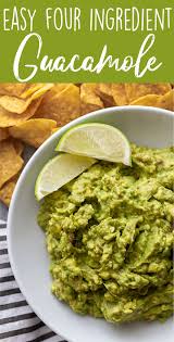 Easy Four Ingredient Guacamole Recipe In 2020 Guacamole Recipe Easy Quick Guacamole Easy Guacamole