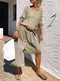 Harperhara Casual Dresses Long Sleeve Round Neck Casual Dresses Harperhara In 2020 Women Long Sleeve Long Sleeve Casual Long Sleeve Casual Dress