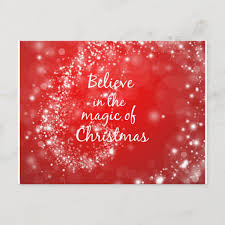 Red Sparkles With Christmas Magic Quote Holiday Postcard Zazzle Com Christmas Magic Christmas Wallpaper Holiday Postcards