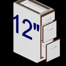 12 inch 3 drawer kitchen cabinet 3d model