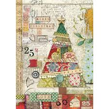 Różne rodzaje i kolory choinek. Papier Ryzowy A4 Make A Wish Choinka Patchwork Stamperia 131479 Sklepik Na Strychu