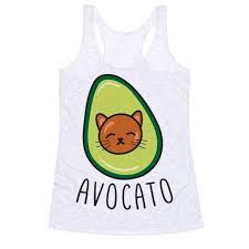 What it's the most favorite food? Avocato Racerback Tank Tops Lookhuman Cat Puns Pun Shirts Puns