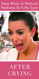 A splash of cool water and a dab of concealer can also help you hide that you were crying (but concealer can't do much for actually making your eyes less puffy, unfortunately). Easy Ways To Reduce Redness And Puffy Eyes After Crying Mlac Kim K Crying Face Puffy Eyes Crying Face