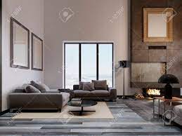 Find the right furniture and decoration to transform your living room into a dream of a cosy and rainy sunday afternoon. Luxurious Living Room In A Loft Design With A High Ceiling And Stock Photo Picture And Royalty Free Image Image 113848615