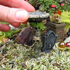 Decorating Fun In The Miniature Halloween Garden Halloween Fairy Halloween Fairy Garden Fairy Garden Decor