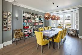 * unfinished, comes with light gray stain. Trendy Color Duo 20 Dining Rooms That Serve Up Gray And Yellow
