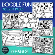 They work great in the classroom as free time activities or theme unit fun. Summer Activity Pages Doodle Coloring Pages For Summer Art Early Finishers