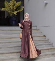 Model Baju Gamis Modern Terbaru Katun Jepang Kombinasi Kancing Depan Coklat Kuning Informasi Tip Model Pakaian Muslim Model Pakaian Wanita Model Pakaian Hijab