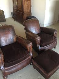 This item is part of the annaldo leather swivel chair & ottoman collection. Pair Of 1920 S Parisian Leather Club Chairs With Ottoman Leather Club Chairs Antique Chairs Club Chairs