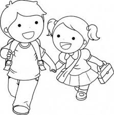 Niño Y Niña Para Colorear