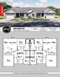 The greatest challenge of choosing your house plan is to know exactly what your new house will look like. 1 Story Multi Family Traditional House Plan Mcgrath Duplex Floor Plans Family House Plans Dream House Plans