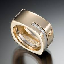 Quattro Substance And Style The Quattro Ring Features Simple Clean Lines Of 14kt Yellow Gold With Whit Clean Gold Jewelry Mens Gold Jewelry Mens Jewelry