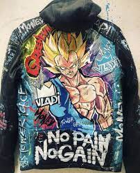 Dragon Balls Jacket Art Vladi Diy Denim Jacket Painted Denim Jacket Custom Denim Jackets