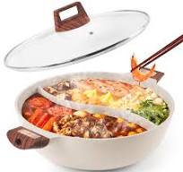 Amazon.com: Hot Pot with Divider Non-Stick 7-QT Double ...