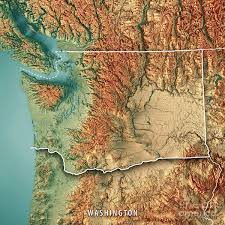 The state art collection includes nearly 5,000 artworks, located where people study, work, and live. Washington State Usa 3d Render Topographic Map Border Art Print By Frank Ramspott