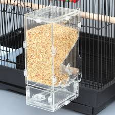 Bird Cage Seed Guard Acrylic Uk Rypet Nomess Bird Feederneed To Install Parrot Integrated Automatic Feeder With Perch Cage Accessories For Budgerigar Cana Bird Feeders Parakeet Food Parakeet