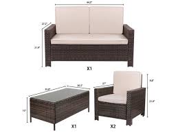 Maybe you would like to learn more about one of these? Homall 4 Pieces Outdoor Patio Furniture Sets Rattan Chair Wicker Conversation Sofa Set Outdoor Indoor Backyard Porch Garden Poolside Balcony Use Furniture Beige Newegg Com