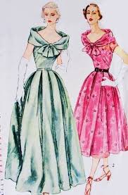 1950s Glamorous Evening Gown Cocktail Dress Pattern Simplicity 8394 Flattering Port Vintage Dress Patterns Fashion Illustration Vintage Cocktail Dress Patterns