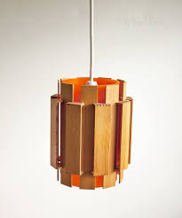 Vintage Retro Orange Plastic Wood Pendant Ceiling Light Lamp Etsy Ceiling Pendant Lights Retro Lampshade Orange Pendant Light