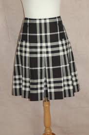 Black And White Plaid Pleated Skirt Burberry London Pleated Skirt 4 Check Black White Plaid Womens Skirt White Plaid Pleated Skirt