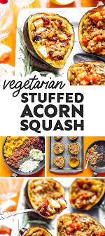 Stuffed Acorn Squash Vegetarian Thanksgiving Main Course Recipe Vegetarian Recipes Easy Best Vegetarian Recipes Vegetarian Christmas Recipes