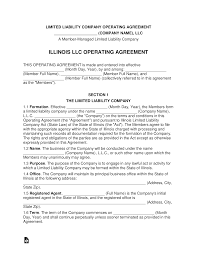 C corporation operating agreement template fresh illinois llc from illinois llc operating agreement sample, source: Illinois Multi Member Llc Operating Agreement Form Eforms