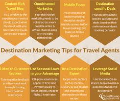 Destination Marketing Tips For Travel Agents Travel Agent Destination Marketing Travel Technology