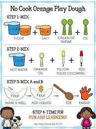 No Cook Orange Play Dough Liz S Early Learning Spot Playdough Playdough Recipe Early Learning