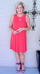 Swing Dress And Ribbon Sandals 50 Is Not Old Fashion For Women Over 40 Fashion Over 40 Boho Fashion Over 40