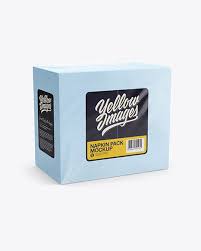Napkin Pack Mockup Half Side View In Packaging Mockups On Yellow Images Object Mockups Mockup Free Psd Free Psd Mockups Templates Mockup Psd