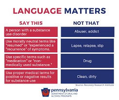 Pennsylvania Department Of Drug And Alcohol Programs Pay Attention To The Language You Use Substance Use Disorder Is A Disease And By Using The Appropriate Language You Can Reduce The Stigma