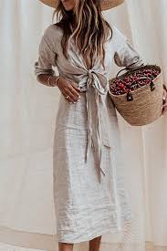 Women Casual Solid Color Linen V Neck Belted Dresses Justredcoco Casual Dresses Fashion Boho Fashion Jumpsuit Fashion