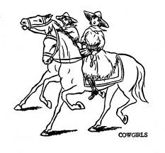 Cowboy on rearing horse while spinning lasso. Cowgirl Two Cowgirl Riding Horse Coloring Page Horse Coloring Pages Horse Coloring Coloring Pages