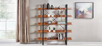 Neha propose à l'achat cette très belle étagère bibliothèque style industriel loft américain bois et métal composée de 5 plateaux design moderne et contemporain. Etagere 5 Niveaux En Bois Fonce Ekero Prix Imbattable
